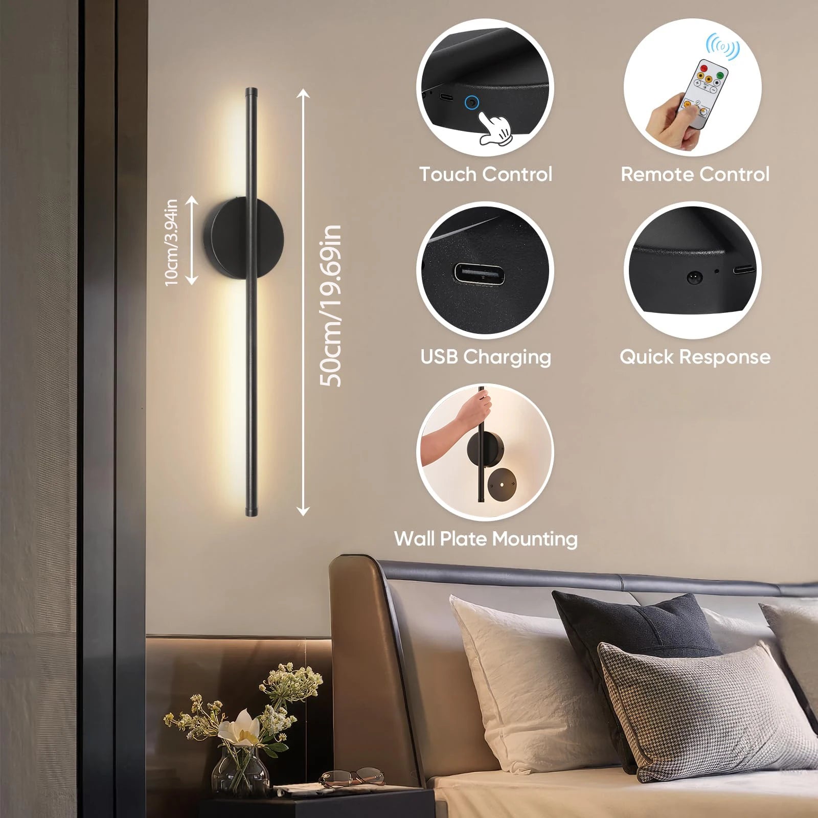 LED Rechargeable Wall Light